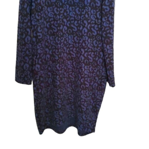 Vasna Blue‎ Animal Print Tunic Dress Long Sleeve Cowl Neck Size Medium - Picture 5 of 13